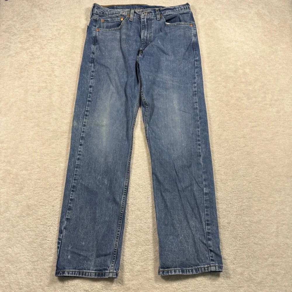 Levi's Jeans Mens 32x30 Blue 505 Regular Fit Straight Leg Medium Wash Denim